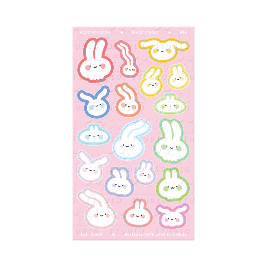 Rainbow Bunnies Sticker Sheet
