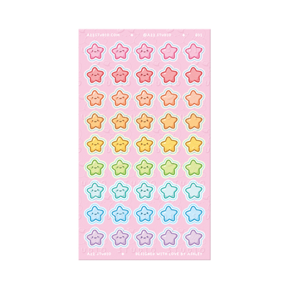 Rainbow Stars Sticker Sheet