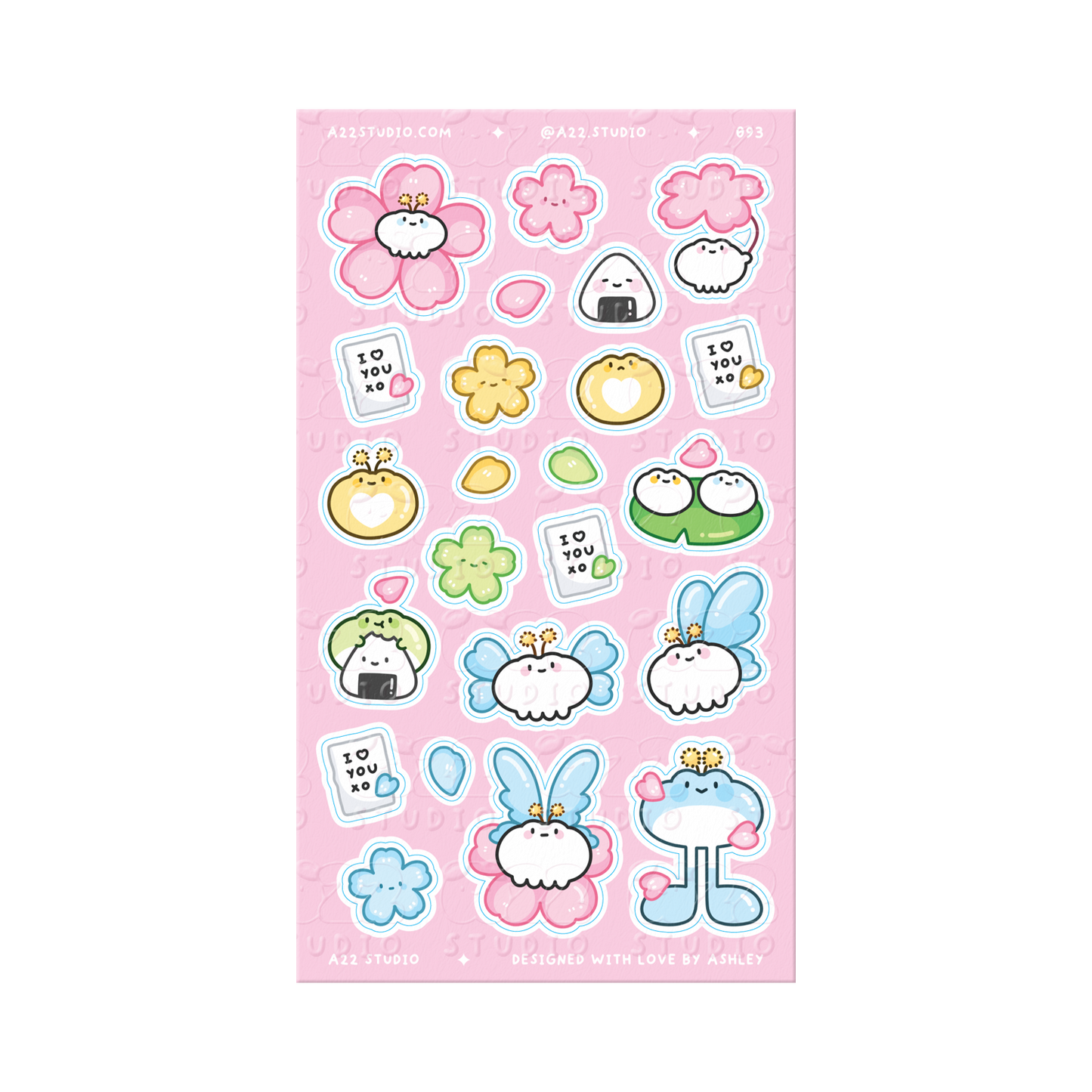 Sakura Frogs Sticker Sheet