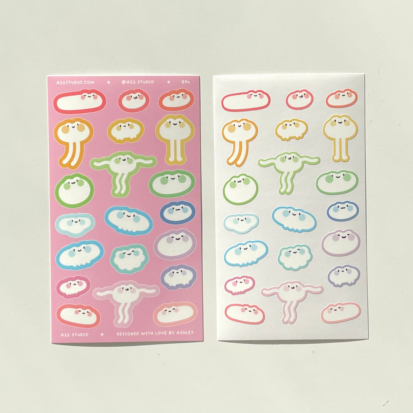 Rainbow Frogs Sticker Sheet