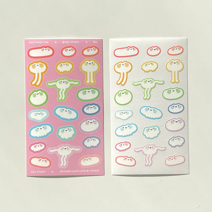 Rainbow Frogs Sticker Sheet