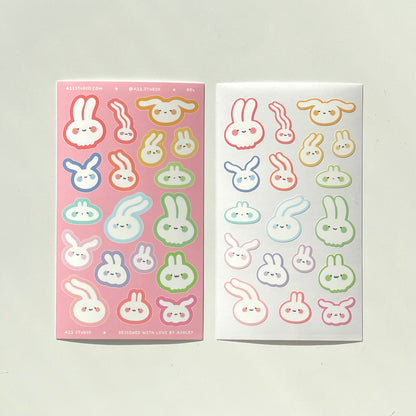 Rainbow Bunnies Sticker Sheet